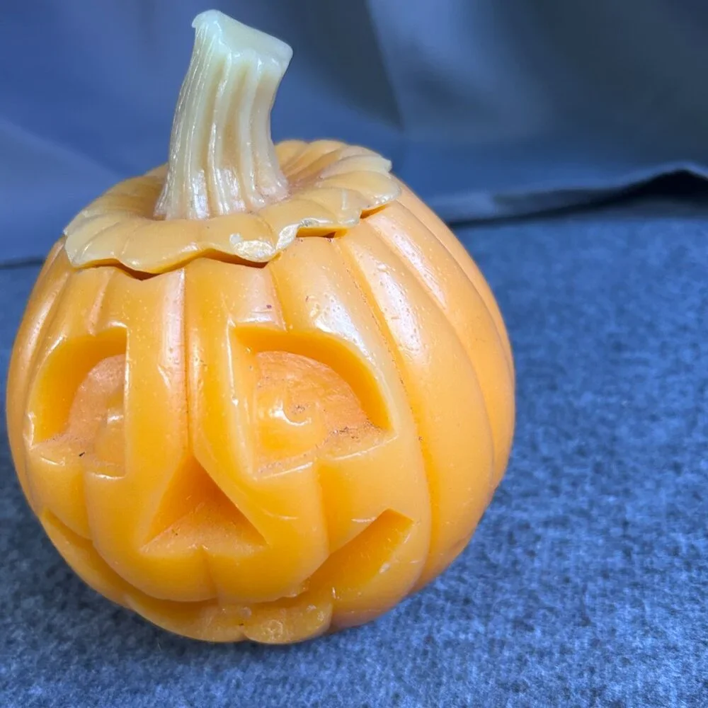 Halloween‎ Jack o Lantern Wax Pumpkin Candle Lantern With Lid 5.5